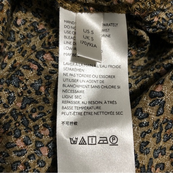 Free People Celia Leopard Print Tie-Front Top S - Picture 9 of 9